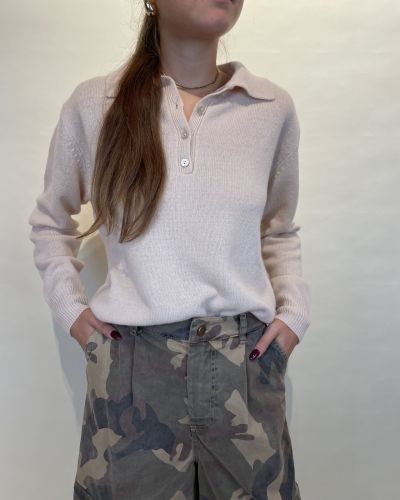Maglia modello polo in lana Kontatto