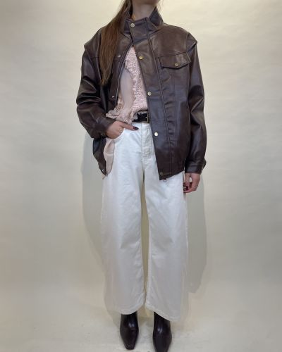Giacca modello bomber ecopelle moro ViCOLO