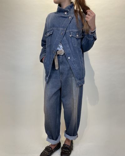 Giacca in denim taglio obliquo ViCOLO