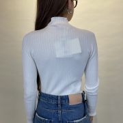 Lupetto a coste in viscosa panna Kontatto