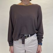 Maglia girocollo in viscosa moka Kontatto