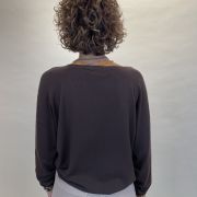 Maglia girocollo in viscosa moka Kontatto