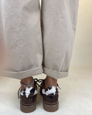 Sneaker Club Peak suede marrone e backtab cavallino Moaconcept