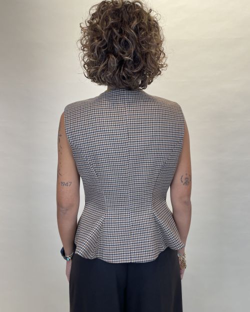 Gilet pied de poule con balza Tensione in