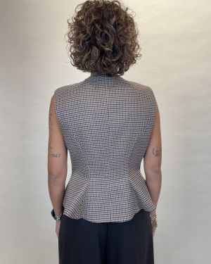 Gilet pied de poule con balza Tensione in