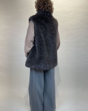 Gilet con ecopelliccia muschio Souvenir