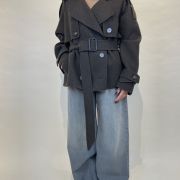 Cappotto trench corto in lana army ViCOLO