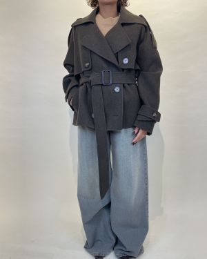 Cappotto trench corto in lana army ViCOLO