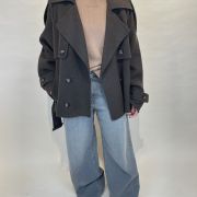 Cappotto trench corto in lana army ViCOLO