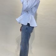 Camicia in cotone con volant sul fondo Dixie