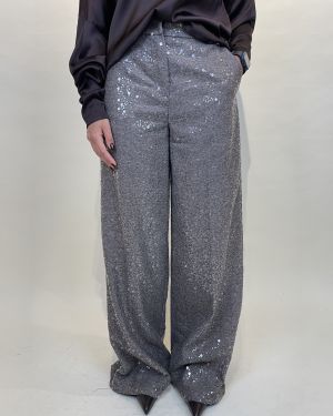 Pantalone palazzo grigio paillettes Souvenir