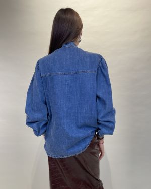 Camicia girocollo con maniche lunghe e fiocco Dixie