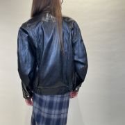 Bomber ecopelle nero con collo alto Tensione in