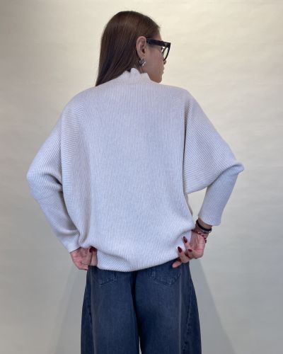 Maglia in viscosa beige mélange Kontatto