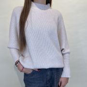Maglia in viscosa beige mélange Kontatto