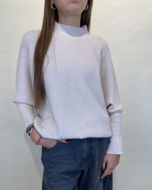 Maglia in viscosa beige mélange Kontatto