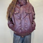 Giacca modello bomber ecopelle bordeaux ViCOLO