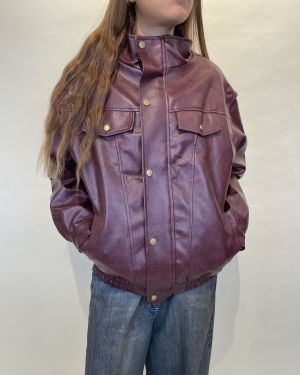 Giacca modello bomber ecopelle bordeaux ViCOLO