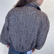 Bomber pied de poule con tasconi ecopelle Tensione in