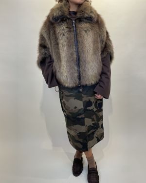 Ecopelliccia con zip manica tre quarti Dixie