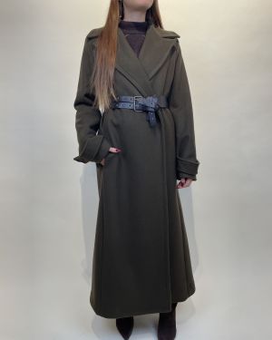 Cappotto doppiopetto con cintura militare Souvenir