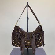 Borsa a spalla in camoscio moro La Carrie
