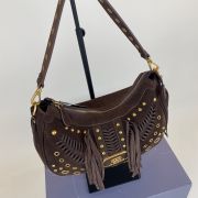 Borsa a spalla in camoscio moro La Carrie