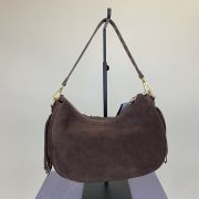 Borsa a spalla in camoscio moro La Carrie